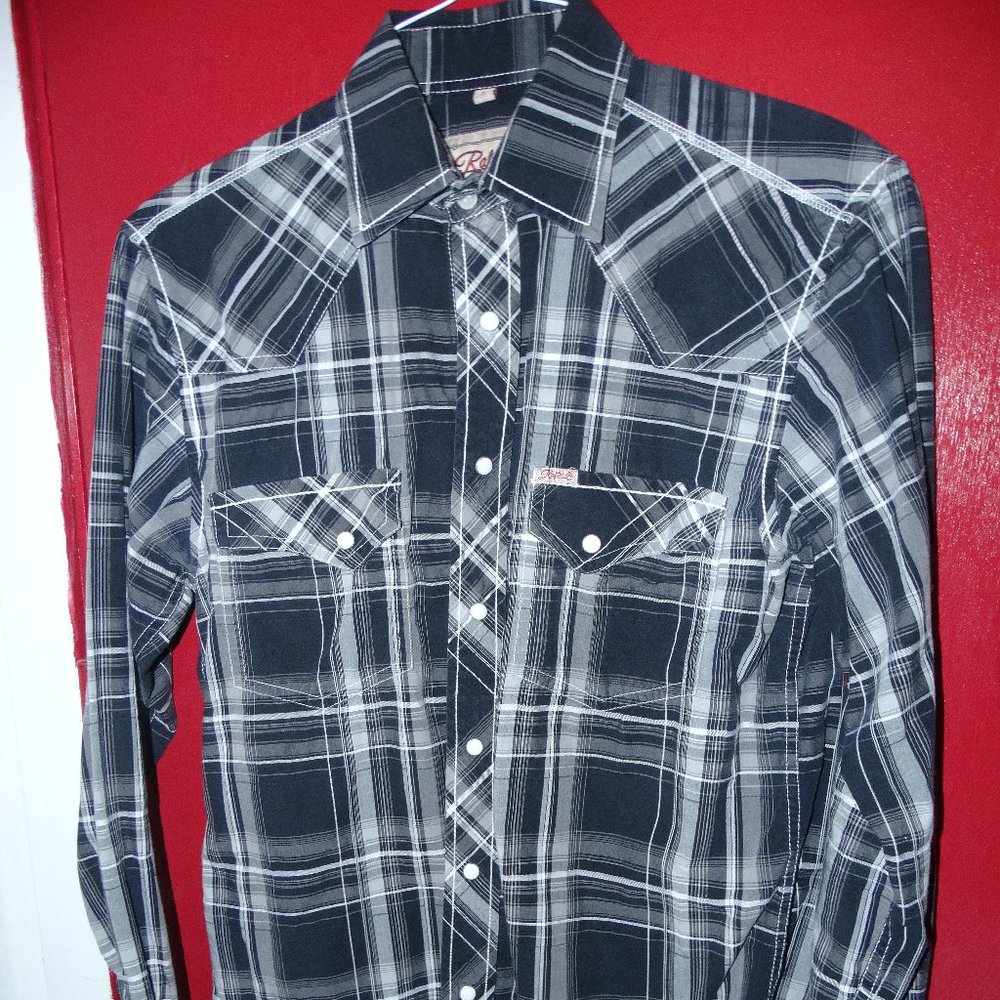 Vintage Western Shirt, Plaid, Rafter C Western Shirt, Cowboy Shirt, Size Small